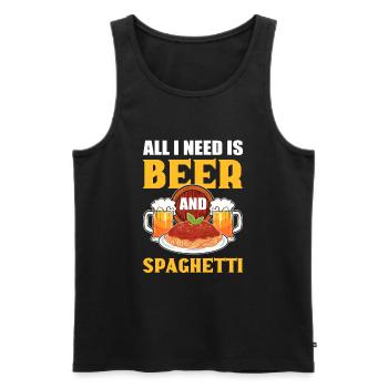 All I Need Is Beer and Spaghetti Pasta - Men's Premium Organic Tank Top - black - Front - Michal (187cm)