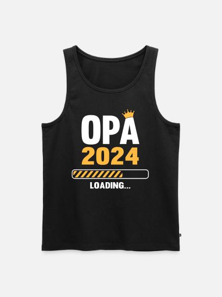 Opa 2024 Loading Schwangerschaftsankündigung - Männer Premium Bio Tank Top - Schwarz