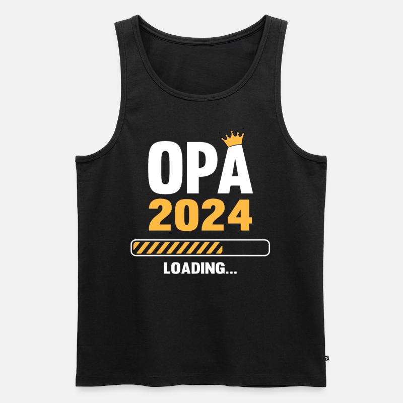 Opa 2024 Loading Schwangerschaftsankündigung - Männer Premium Bio Tank Top - Schwarz