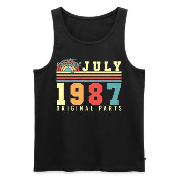 1987 Juli Geschenkidee - Männer Premium Bio Tank Top - Schwarz - Vorne - Michal (187cm)