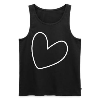 Simple White Heart - Men's Premium Organic Tank Top - black - Front - AI Model Male 178 light (178cm)