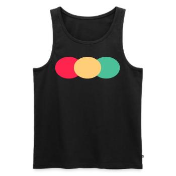 Three Ovals- Green- Red- Yellow - Men's Premium Organic Tank Top - black - Front - AI Model Male 178 light (178cm)