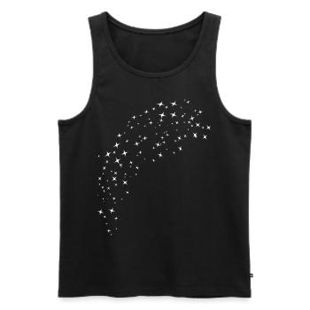 White starry sky - Men's Premium Organic Tank Top - black - Front - Michal (187cm)