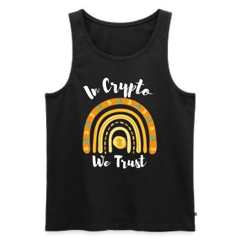 In Crypto We Trust Bitcoin Rainbow Krypto Shirt - Männer Premium Bio Tank Top - Schwarz - Vorne - Michal (187cm)