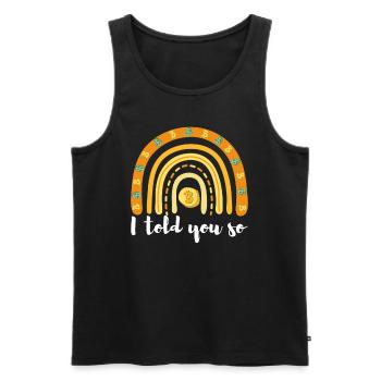 Crypto Bitcoin Rainbow Krypto Bitcoin Shirt - Männer Premium Bio Tank Top - Schwarz - Vorne - Michal (187cm)