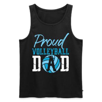 Volleyball Player Team Dad Father - Männer Premium Bio Tank Top - Schwarz - Vorne - Michal (187cm)