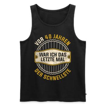Geschenk 40 jährige Herren Vierzigster Geburtstag - Männer Premium Bio Tank Top - Schwarz - Vorne - AI Model Male 178 light (178cm)