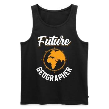 Future Geography Student Geography - Men's Premium Organic Tank Top - black - Front - AI Model Male 178 light (178cm)