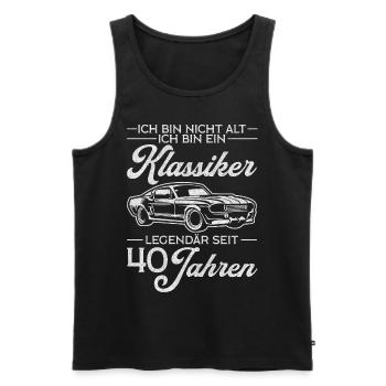 Vintage 40. Geburtstag Klassiker Geschenk 40 Männe - Männer Premium Bio Tank Top - Schwarz - Vorne - Michal (187cm)