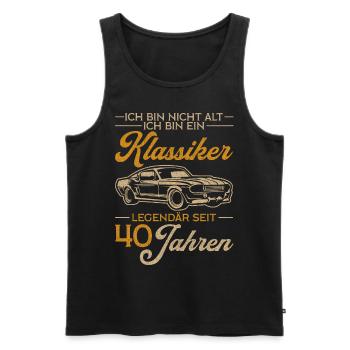 Vintage 40. Geburtstag Geschenk 40 Männer Klassike - Männer Premium Bio Tank Top - Schwarz - Vorne - Michal (187cm)