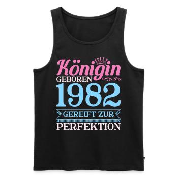 Königin Geboren 1982 40ter 40. Geburtstag Frau - Männer Premium Bio Tank Top - Schwarz - Vorne - Michal (187cm)