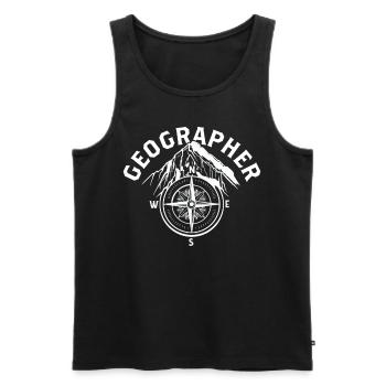Geography Profession Geography Geography Student - Men's Premium Organic Tank Top - black - Front - AI Model Male 178 light (178cm)