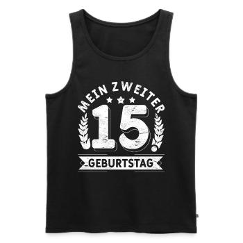 Vintage 30 Mann Mein Zweiter 15. Geburtstag 30. Ge - Männer Premium Bio Tank Top - Schwarz - Vorne - AI Model Male 178 light (178cm)