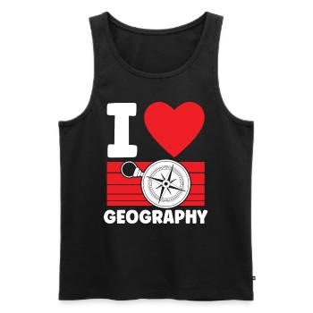 I love Geography Geography Profession Geography - Men's Premium Organic Tank Top - black - Front - AI Model Male 178 light (178cm)