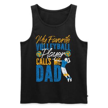 Volleyball Player Team Dad Father - Männer Premium Bio Tank Top - Schwarz - Vorne - Michal (187cm)