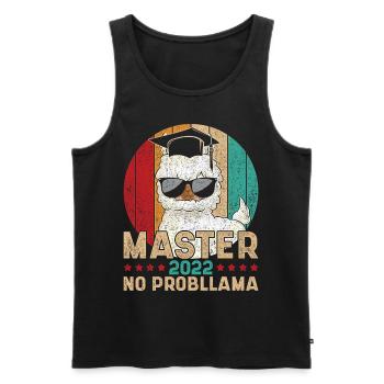 Vintage Master 2022 No Probllama Spruch Master - Männer Premium Bio Tank Top - Schwarz - Vorne - AI Model Male 178 light (178cm)