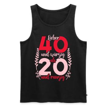 Vierzigster Geburtstag 40. Frauen 40 Jahre - Männer Premium Bio Tank Top - Schwarz - Vorne - Michal (187cm)
