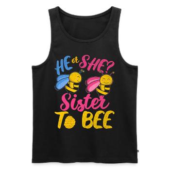 Vintage I Leveled Up To Big Brother - Männer Premium Bio Tank Top - Schwarz - Vorne - Michal (187cm)