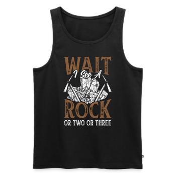 Wait I see a stone or two or three - Men's Premium Organic Tank Top - black - Front - Michal (187cm)