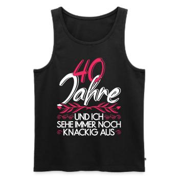 Vierzigster Geburtstag Geschenk 40 Damen - Männer Premium Bio Tank Top - Schwarz - Vorne - Michal (187cm)
