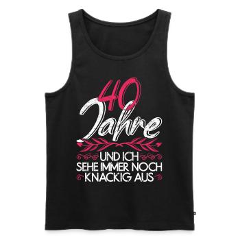 Vierzigster Geburtstag Geschenk 40 Damen - Männer Premium Bio Tank Top - Schwarz - Vorne - Michal (187cm)