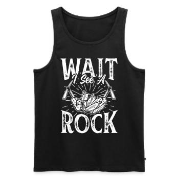 Waiting I See A Stone Geology Geologist Profession - Men's Premium Organic Tank Top - black - Front - Michal (187cm)