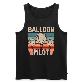 Balloon Pilot Flight Balloonist Hot Air Balloon - Men's Premium Organic Tank Top - black - Front - Michal (187cm)
