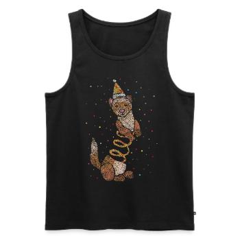 Frettchen Geburtstag Geburtstagsparty - Männer Premium Bio Tank Top - Schwarz - Vorne - Michal (187cm)