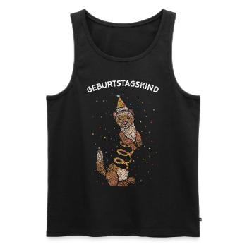 Geburtstagskind Frettchen Geburtstag - Männer Premium Bio Tank Top - Schwarz - Vorne - Michal (187cm)