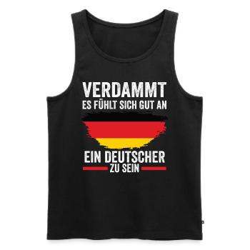 Deutschland Deutscher Deutsches - Männer Premium Bio Tank Top - Schwarz - Vorne - AI Model Male 178 light (178cm)