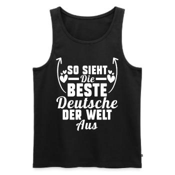 Deutschland Deutsche Deutsches - Männer Premium Bio Tank Top - Schwarz - Vorne - AI Model Male 178 light (178cm)
