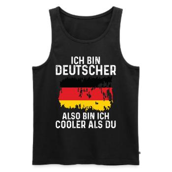 Deutschland Deutscher Deutsches - Männer Premium Bio Tank Top - Schwarz - Vorne - AI Model Male 178 light (178cm)
