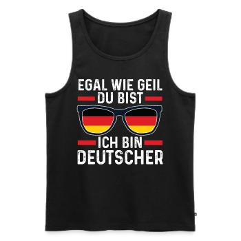 Deutscher Deutsches Deutschland - Männer Premium Bio Tank Top - Schwarz - Vorne - AI Model Male 178 light (178cm)