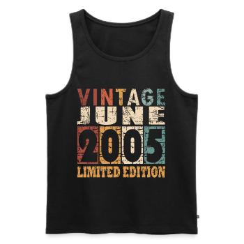 2005 Jahrgang geboren im Juni Geschenk - Männer Premium Bio Tank Top - Schwarz - Vorne - Michal (187cm)