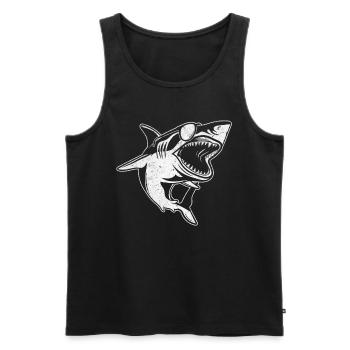 Requin Grand requin blanc - Débardeur bio Premium Homme - noir - Devant - Michal (187cm)