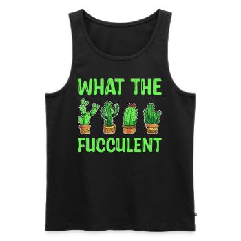 What The Fucculent - Fleur de sucre de cactus occidental - Débardeur bio Premium Homme - noir - Devant - AI Model Male 178 light (178cm)