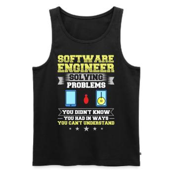 Software Engineering Software Engineering Engineer - Men's Premium Organic Tank Top - black - Front - AI Model Male 178 light (178cm)