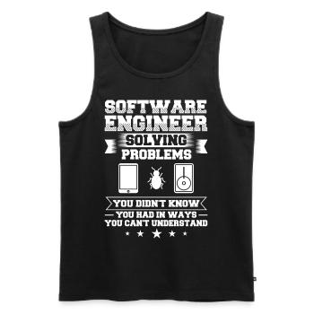 Software Engineering Software Engineering Engineer - Men's Premium Organic Tank Top - black - Front - AI Model Male 178 light (178cm)