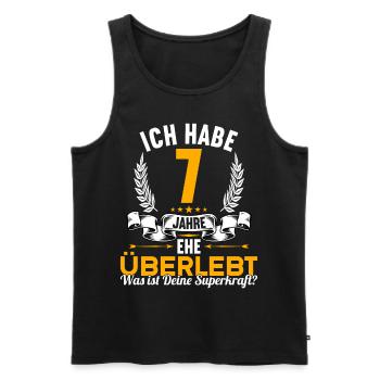 Ich habe 7 Jahre Ehe überlebt 7.Hochzeitstag - Männer Premium Bio Tank Top - Schwarz - Vorne - Michal (187cm)