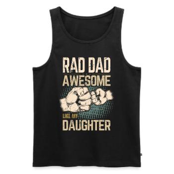 Rad Dad - Génial comme ma fille - Fist Bump - Débardeur bio Premium Homme - noir - Devant - AI Model Male 178 light (178cm)