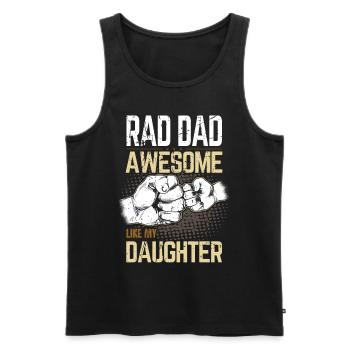 Rad Dad - Génial comme ma fille - Fist Bump - Débardeur bio Premium Homme - noir - Devant - AI Model Male 178 light (178cm)