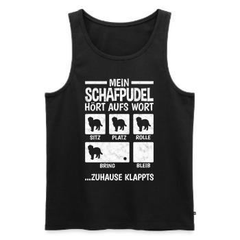 Schafpudel Hundetricks zotthaariger Hütepudel - Männer Premium Bio Tank Top - Schwarz - Vorne - AI Model Male 178 light (178cm)