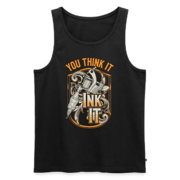 Tatoueur Tattoo Studio TattooIng - Débardeur bio Premium Homme - noir - Devant - Michal (187cm)