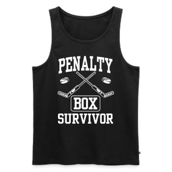 Banc de pénalité de hockey sur glace Banc de pénalité Joueurs de hockey sur glace - Débardeur bio Premium Homme - noir - Devant - AI Model Male 178 light (178cm)