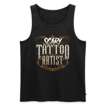 Effrayant Tatoueur Tatoueur Tatouage - Débardeur bio Premium Homme - noir - Devant - Michal (187cm)