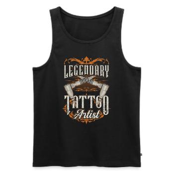 Tatouage légendaire Tattoo Artist Tattoo - Débardeur bio Premium Homme - noir - Devant - Michal (187cm)