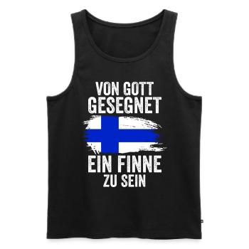 Finnland Finne Finnisches - Männer Premium Bio Tank Top - Schwarz - Vorne - AI Model Male 178 light (178cm)