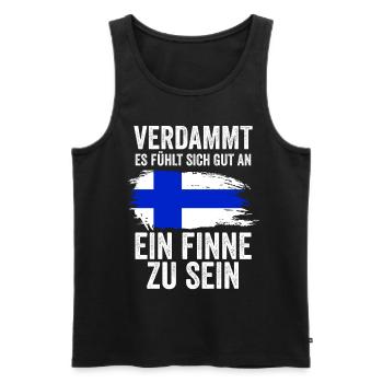 Finnland Finne Finnisches - Männer Premium Bio Tank Top - Schwarz - Vorne - AI Model Male 178 light (178cm)