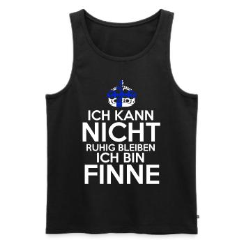 Finnland Finne Finnisches - Männer Premium Bio Tank Top - Schwarz - Vorne - AI Model Male 178 light (178cm)