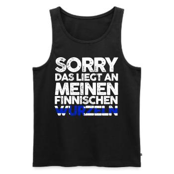 Finnlandische Wurzeln Finne Finnland - Männer Premium Bio Tank Top - Schwarz - Vorne - Michal (187cm)